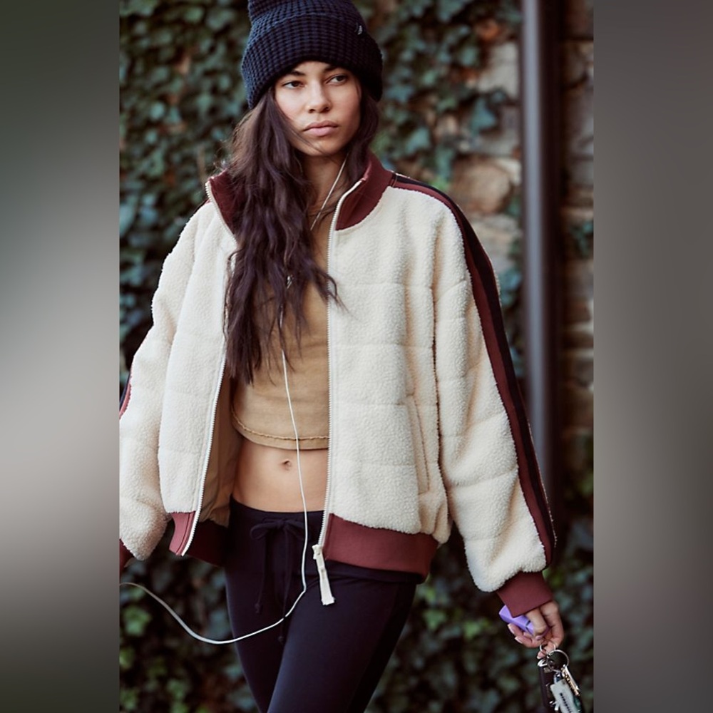 Free People Fleecy Sherpa Scrunchy Pippa Jacket Size M